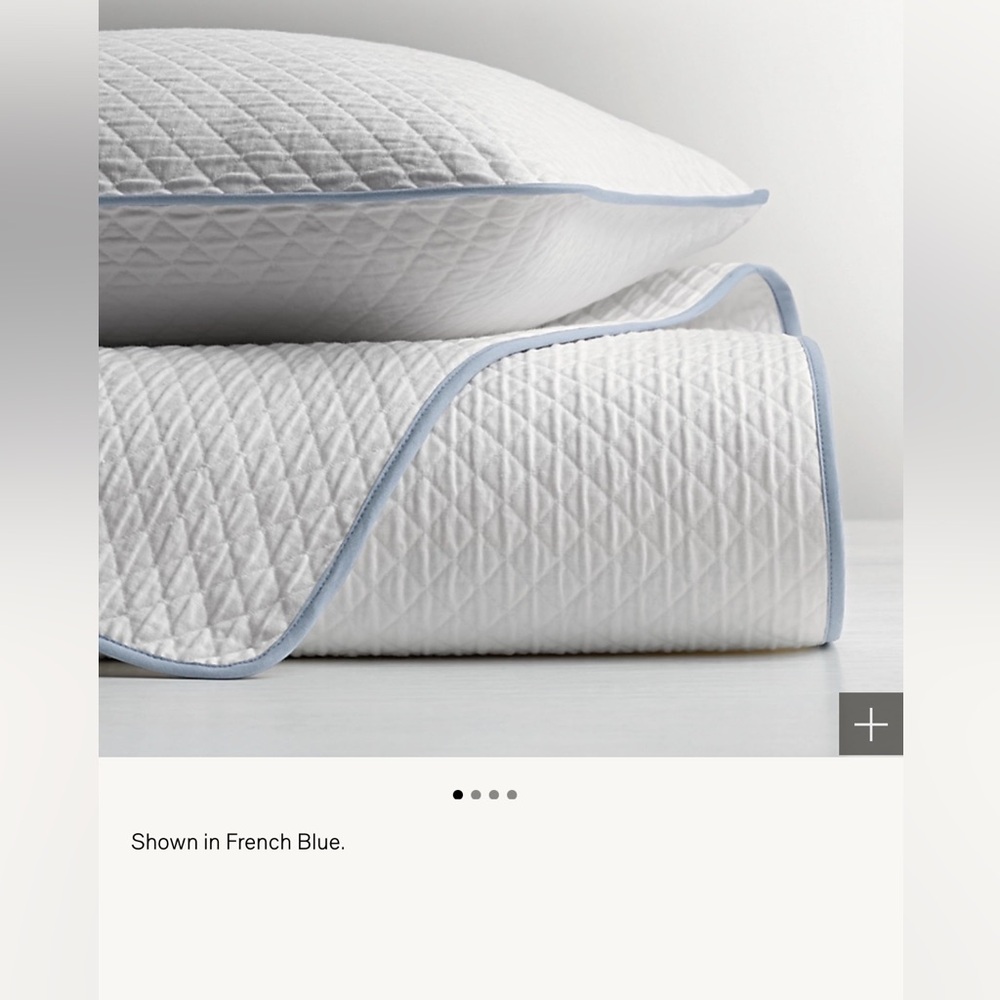 Restoration Hardware Diamond Washed Matelasse Toddler Coverlet in French Blue